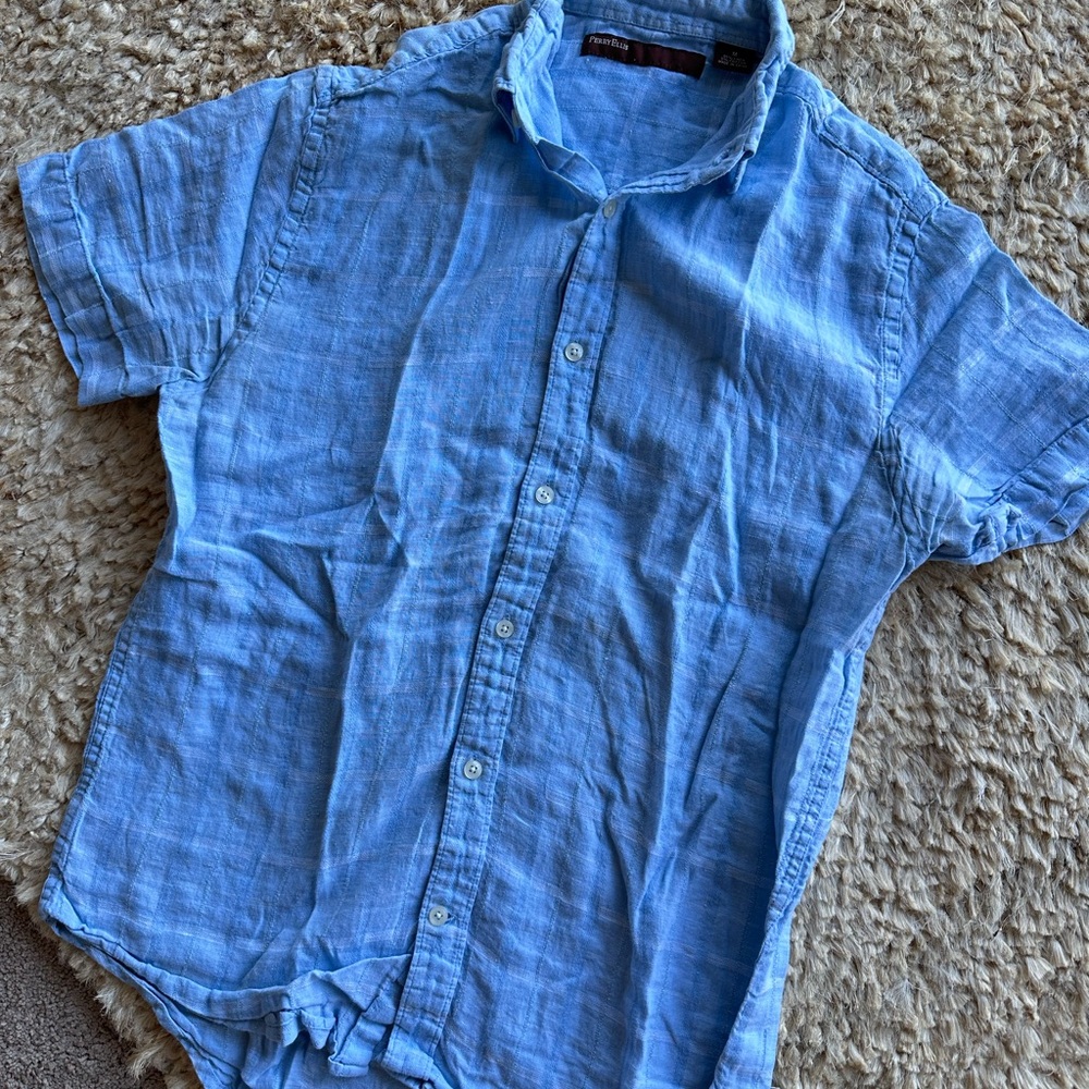 Perry Ellis Blue Casual Button Down Shirt